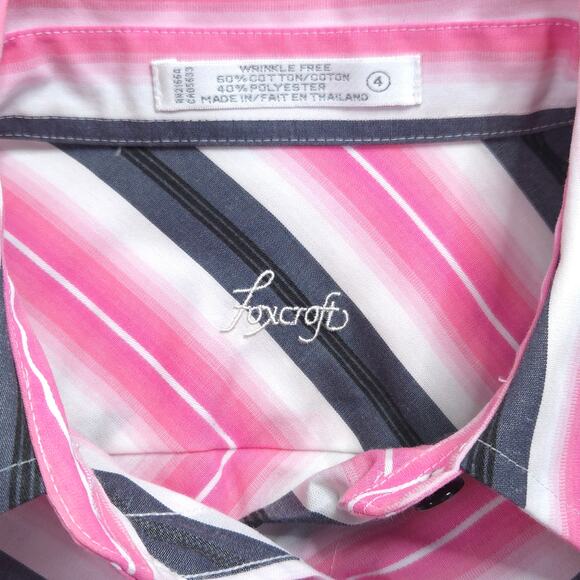 Foxcroft Women's Button Down Striped Shirt Size 4 Wrinkle Free - Picture 5 of 6